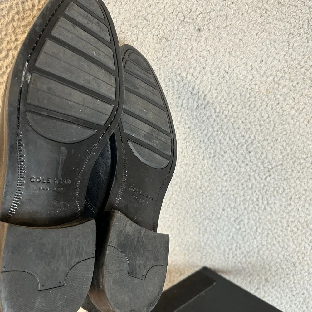 Cole Haan Grand.OS Mens Black Leather Cap Toe Oxford Dress Shoes Size 9 M